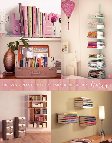 5 ideias para fazer decoração com livros